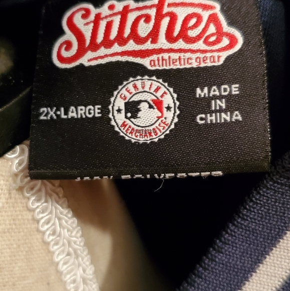NWOT Mens Stitches NY Yankees Half-zip Pullover Short-sleeve Sport Shirt sz XXL - Picture 3 of 3